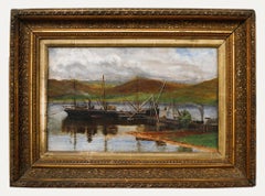 Early 20th Century Oil - Shipyard in the Highlands