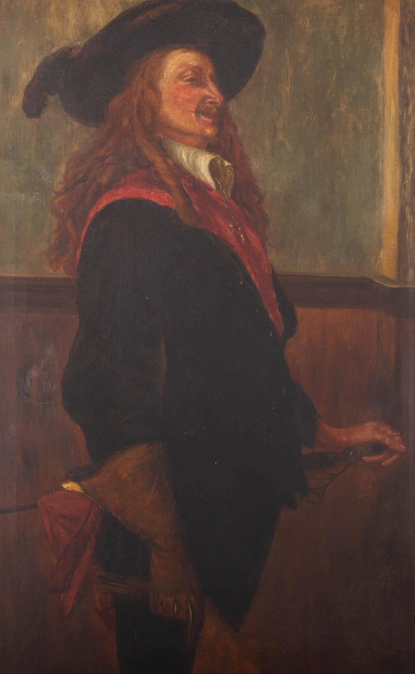 Olio dei primi del Novecento - Cavalier sorridente - Painting di Unknown