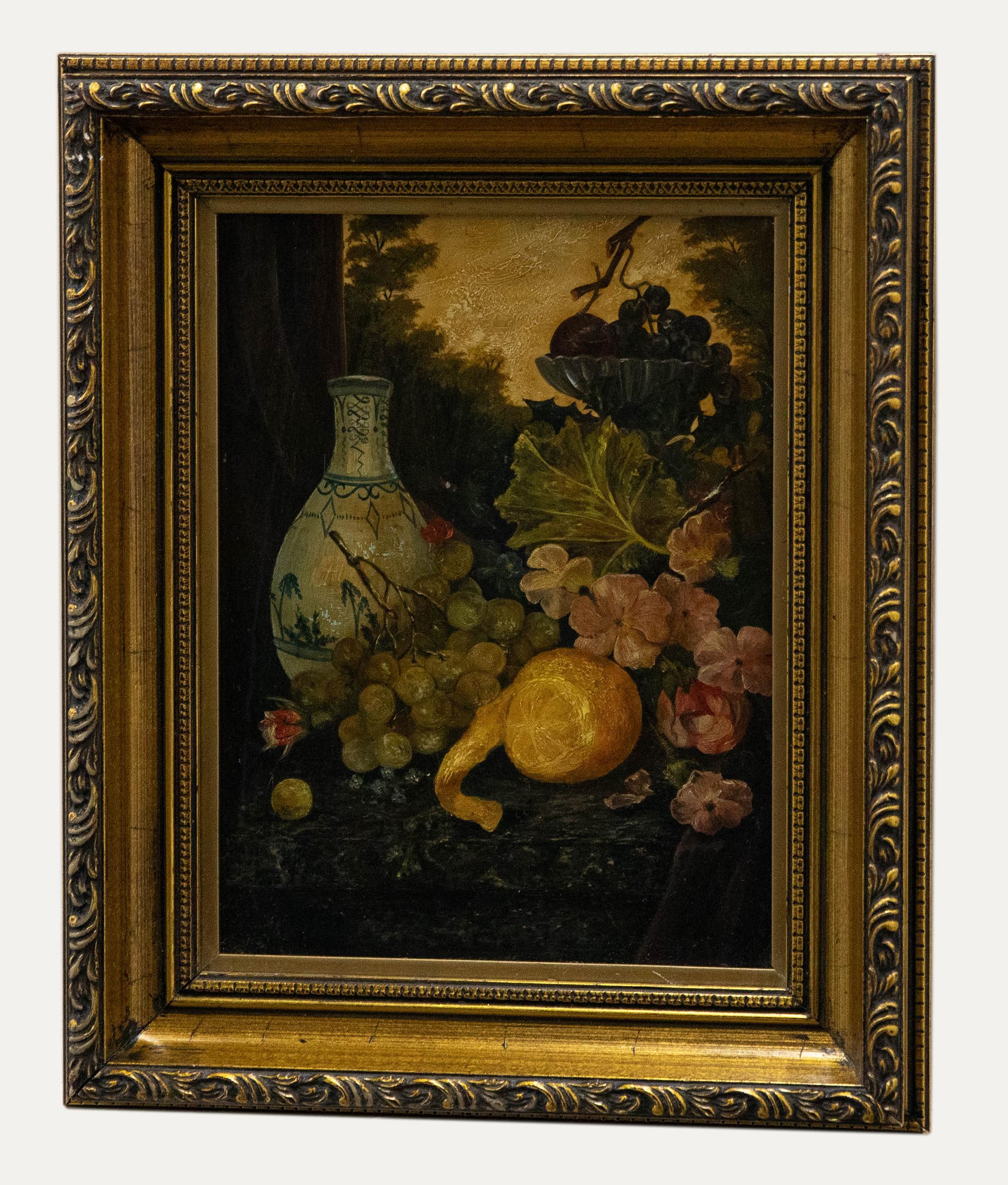 Unknown Still-Life Painting - Early 20th Century Oil - Still Life in Nature
