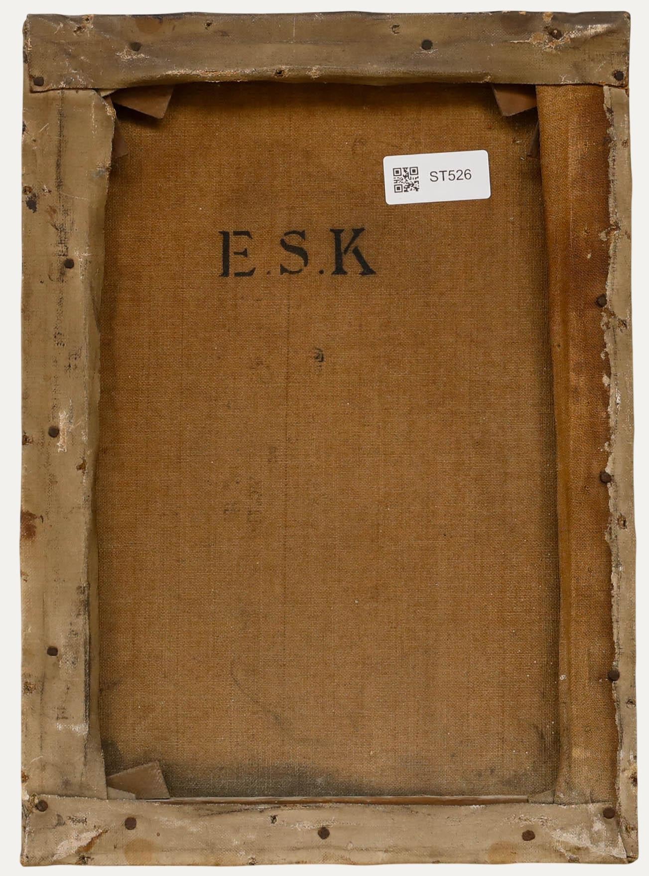 Öl des frühen 20. Jahrhunderts - Stilleben mit gelben Blumen (Schwarz), Still-Life Painting, von Unknown