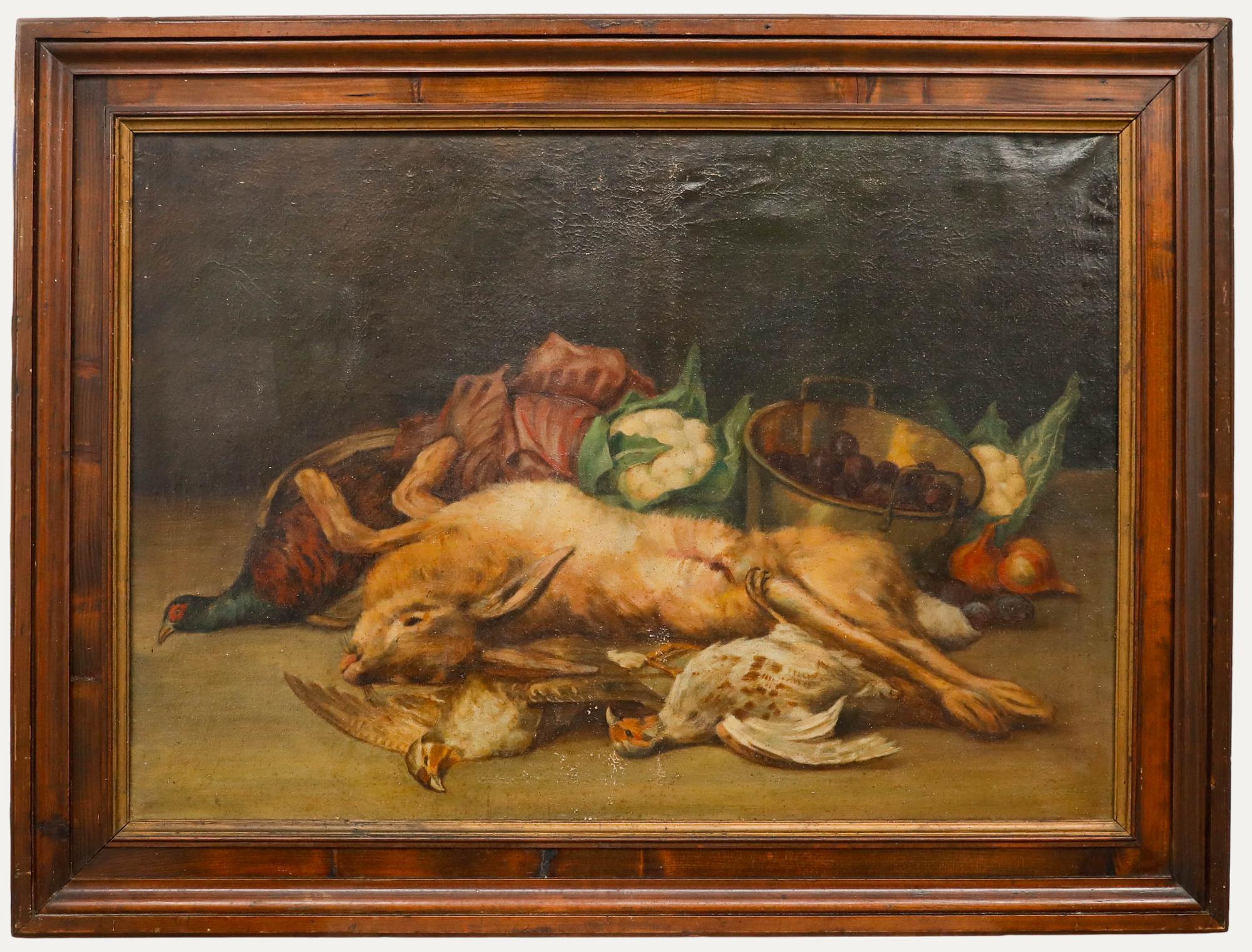 Öl des frühen 20. Jahrhunderts - Stilleben mit Blumenkohl und Wild
