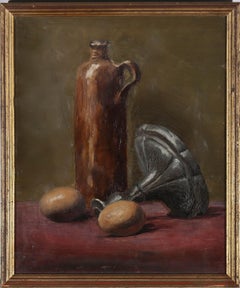 Early 20th Century Oil - Still Life with Eggs and a Jug