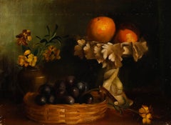 Early 20th Century Oil - Still Life with Oranges and Grapes
