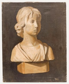 Début du 20e siècle Huile - Étude d'un buste en marbre II