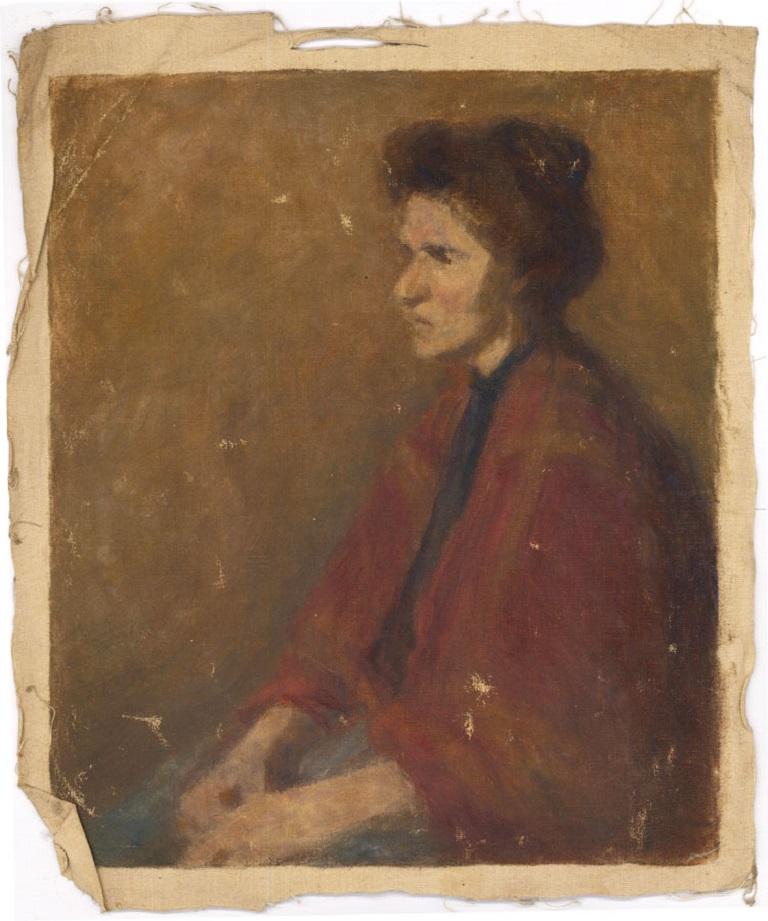 Ölgemälde des frühen 20. Jahrhunderts – Studie einer Frau – Painting von Unknown