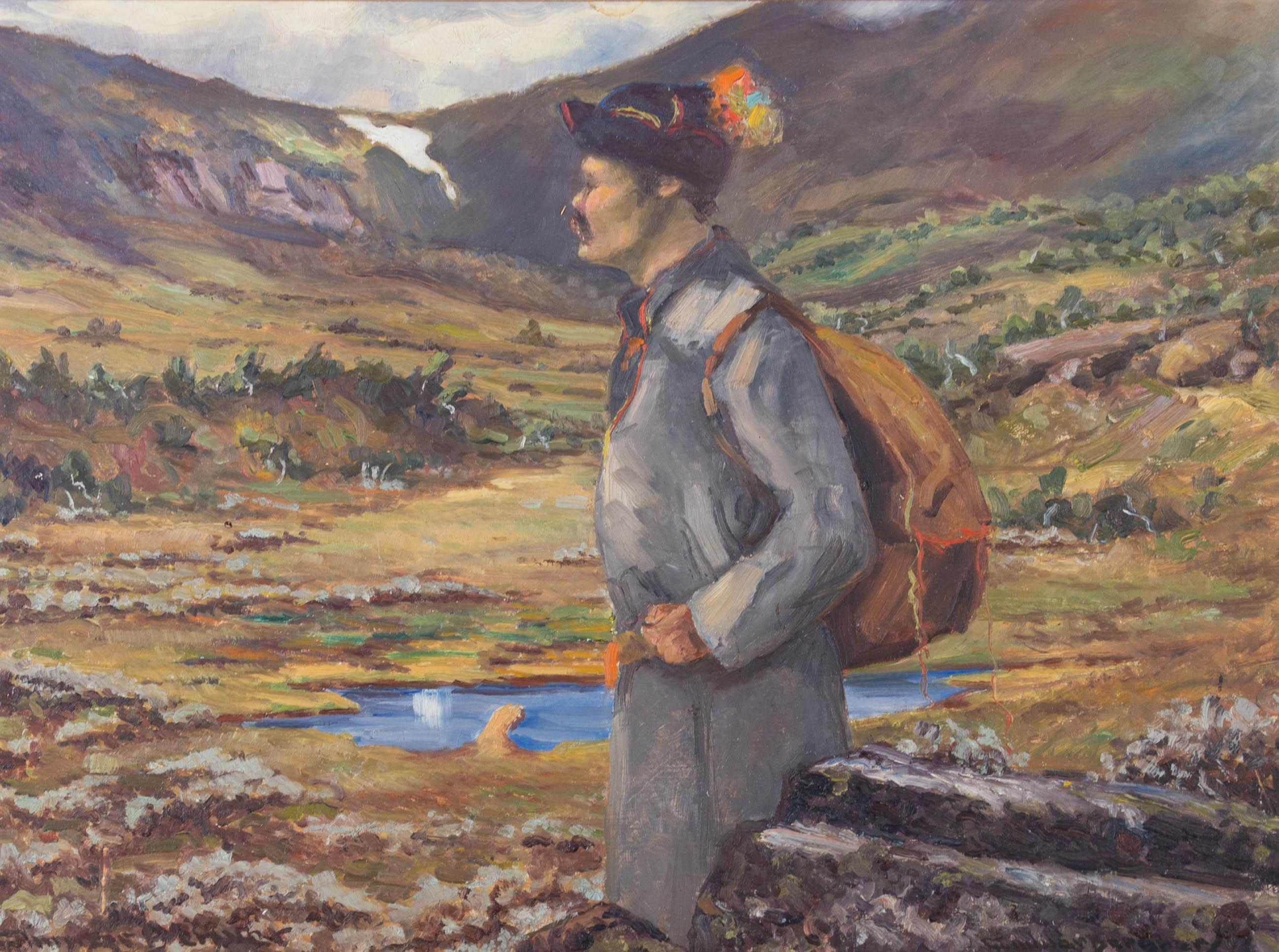 Olio dell'inizio del XX secolo - Il montanaro austriaco in vendita 1