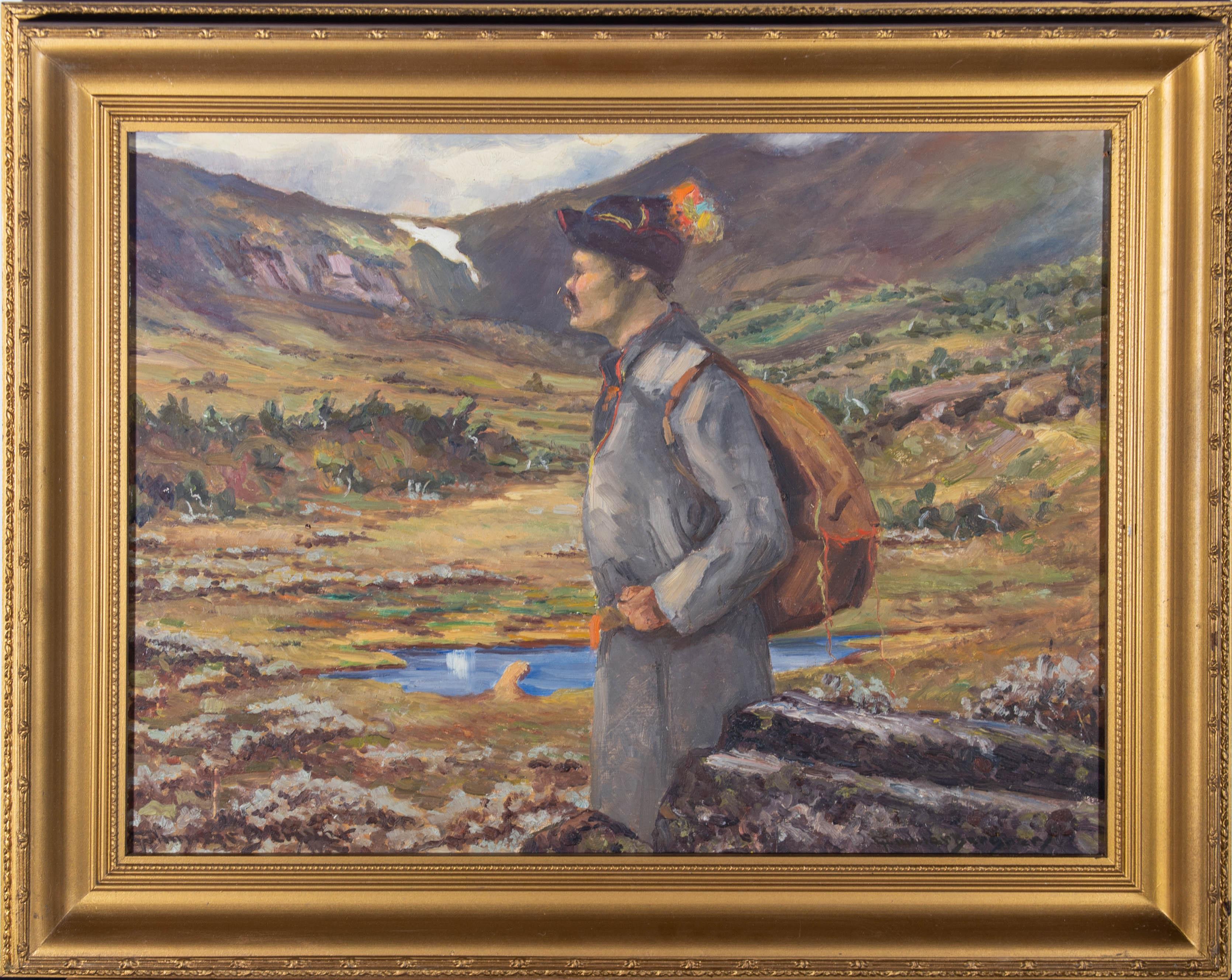 Figurative Painting di Unknown - Olio dell'inizio del XX secolo - Il montanaro austriaco