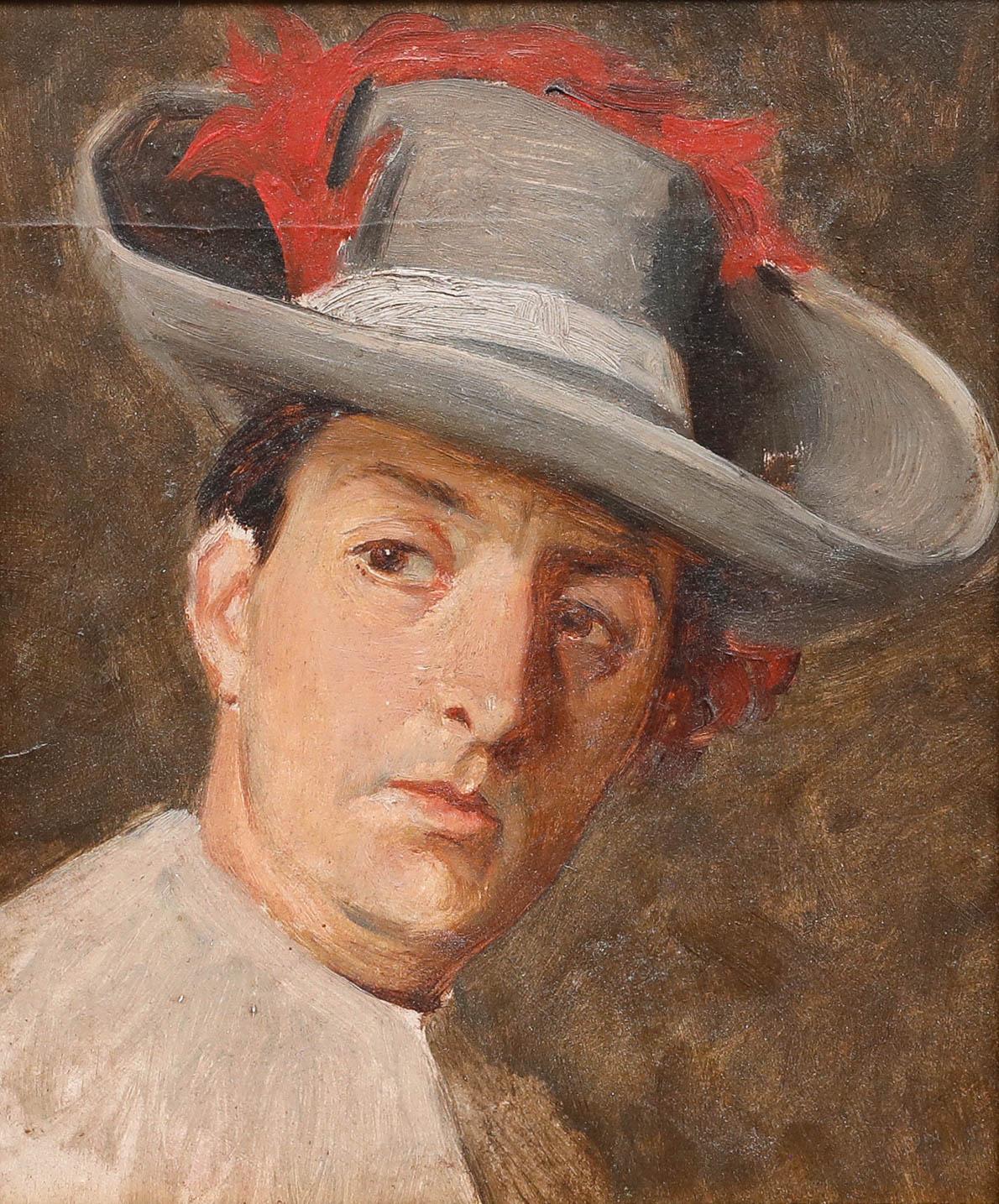 Olio dei primi del Novecento - Il Cavaliere - Painting di Unknown