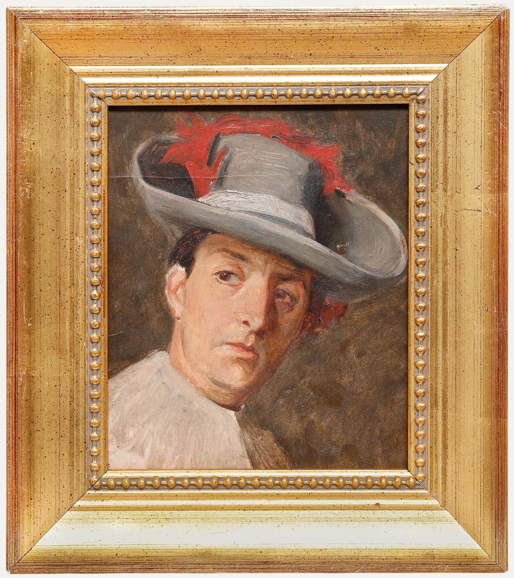 Portrait Painting di Unknown - Olio dei primi del Novecento - Il Cavaliere