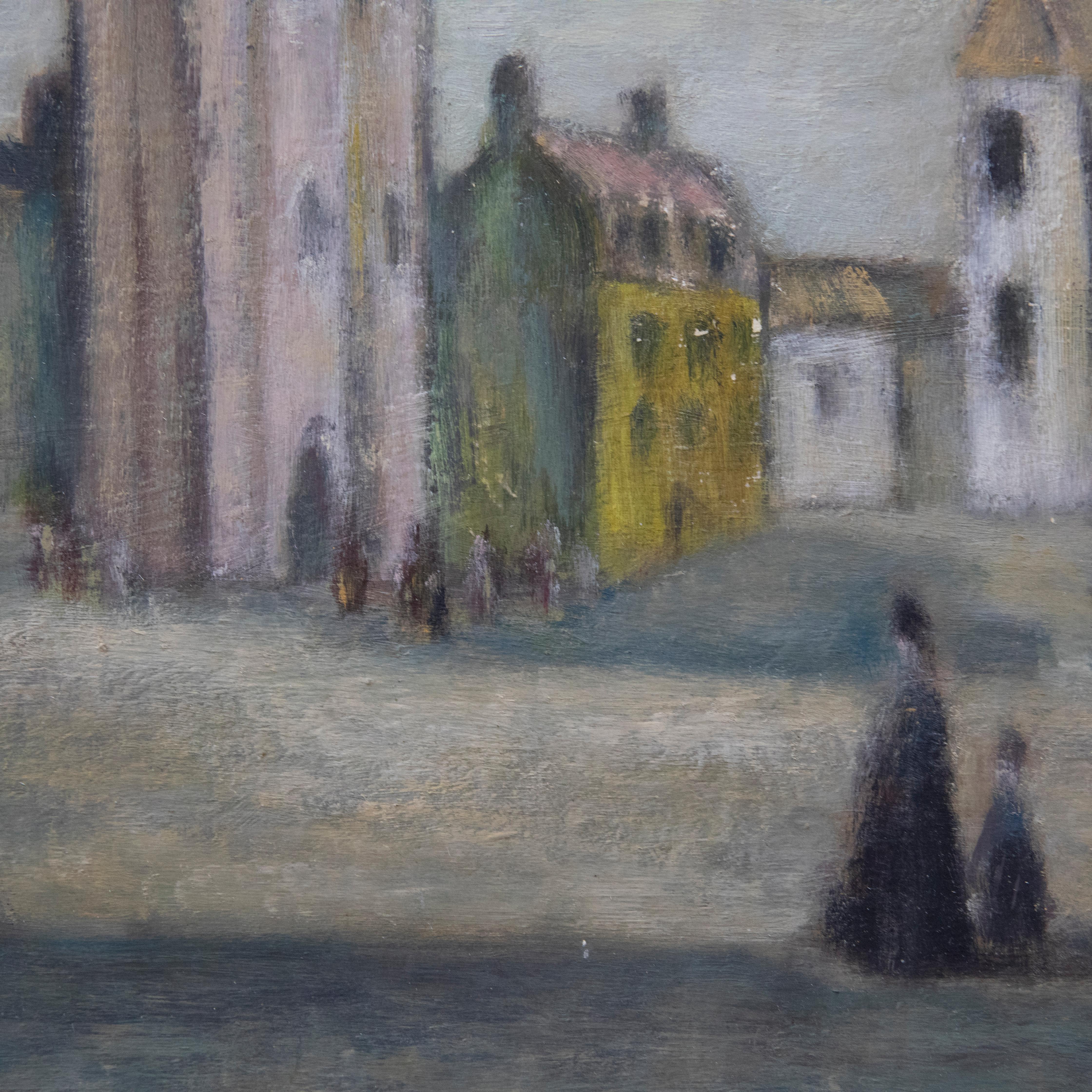 Early 20th Century Oil - The Looming Tower For Sale 1