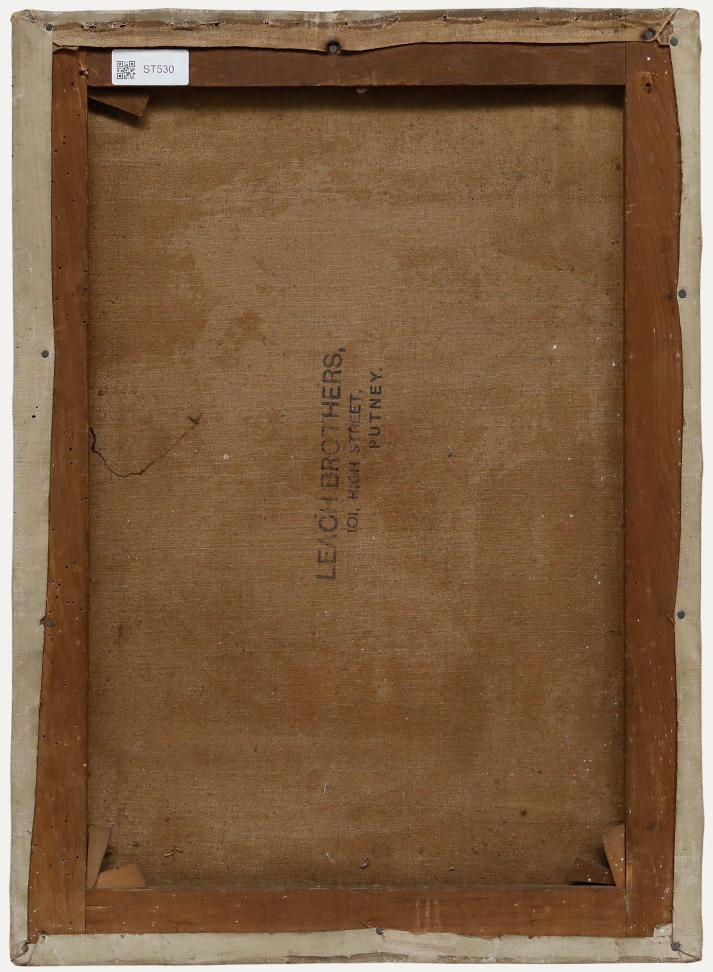 Öl des frühen 20. Jahrhunderts - Der Lautenspieler (Schwarz), Figurative Painting, von Unknown