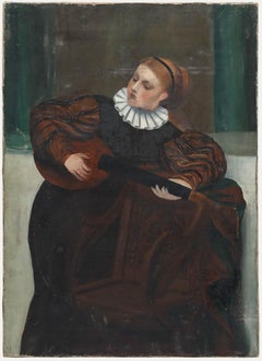 Early 20th Century Oil - The Lute Player