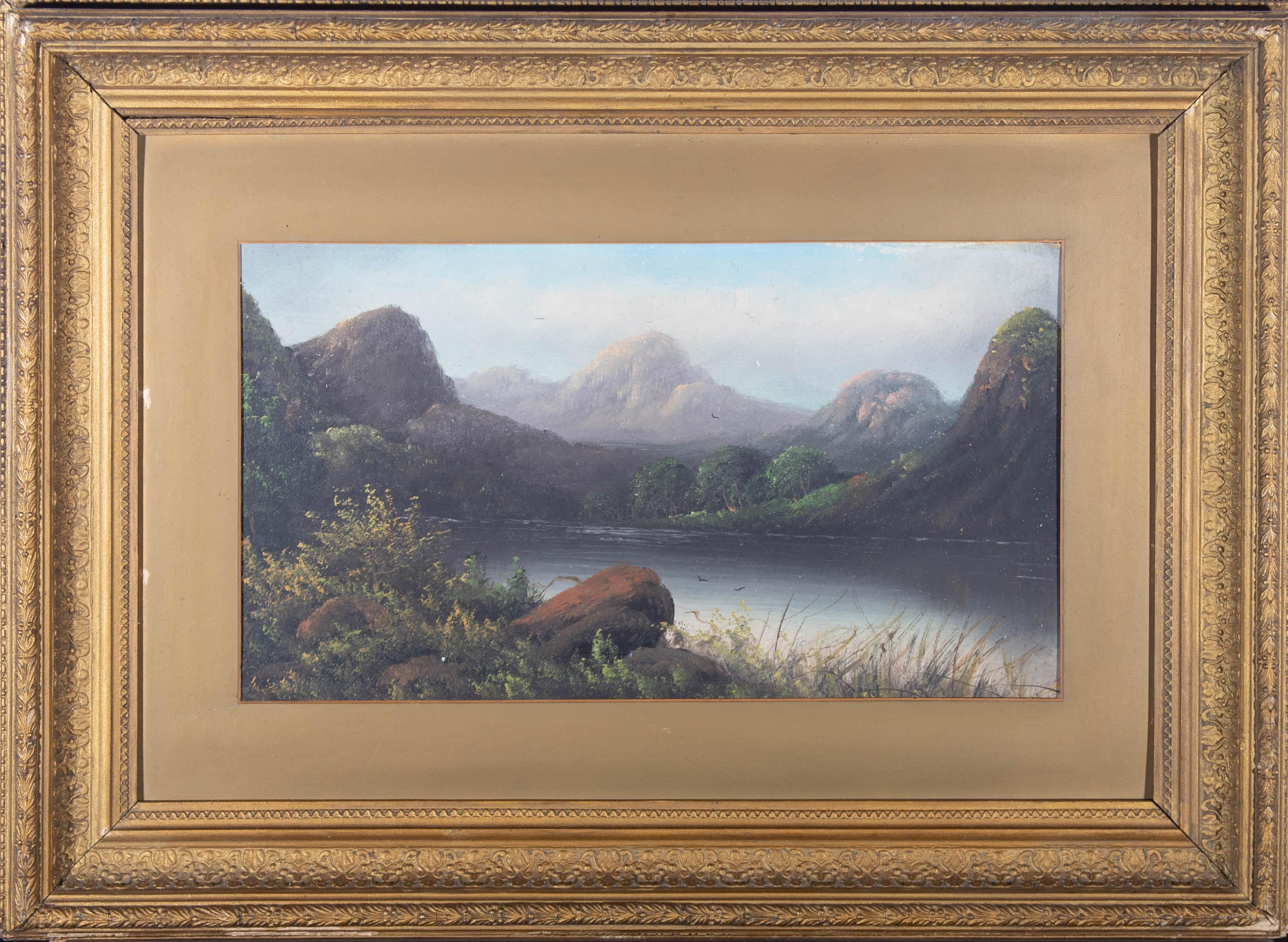 Unknown Landscape Painting - Early 20th Century Oil - The Mountain Lake