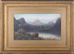 Antique Early 20th Century Oil - The Mountain Lake