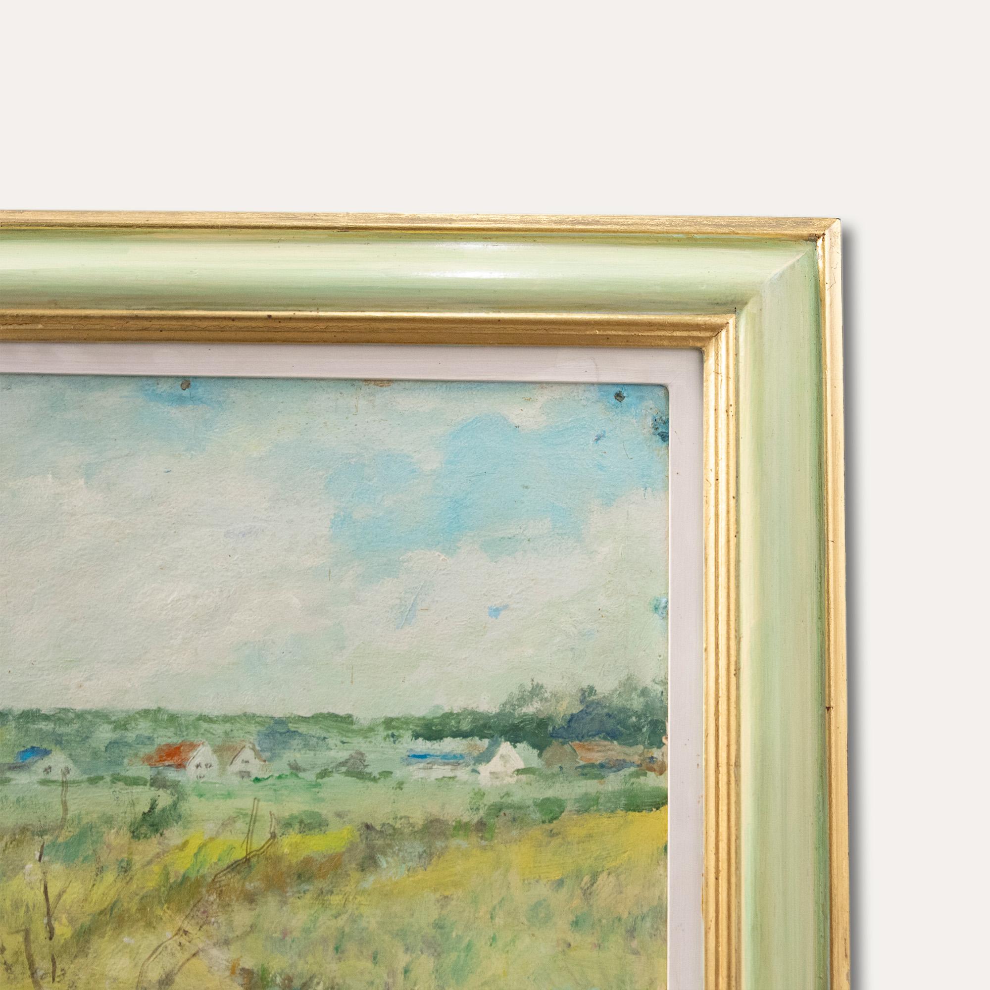 Ölgemälde des frühen 20. Jahrhunderts – The Oast Houses (Beige), Landscape Painting, von Unknown
