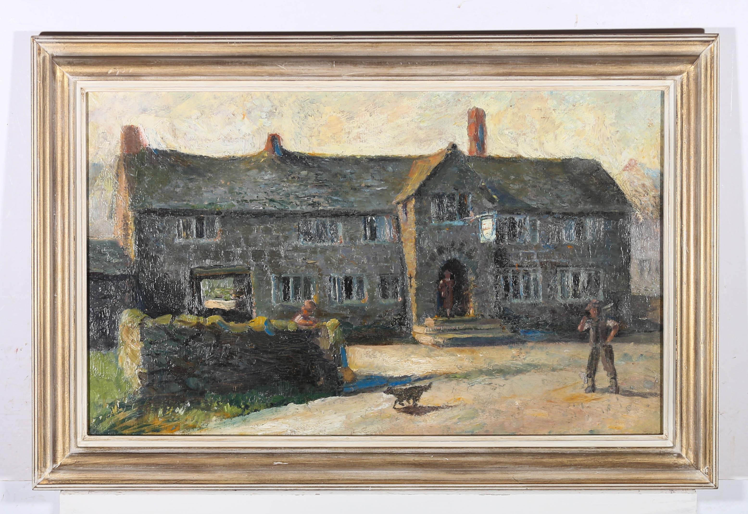 Unknown Landscape Painting - Early 20th Century Oil - The Old Coaching Inn