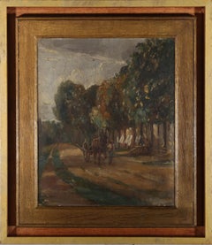 Antique Early 20th Century Oil - The Orchard Path