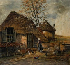 Early 20th Century Oil - Tranquil Farmstead