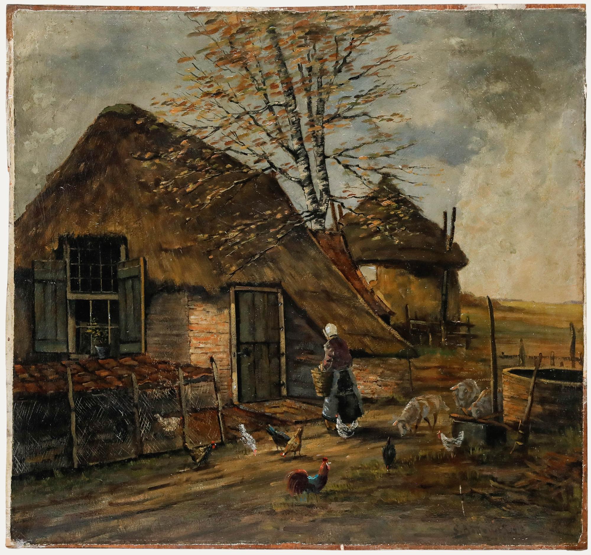 Early 20th Century Oil - Tranquil Farmstead
