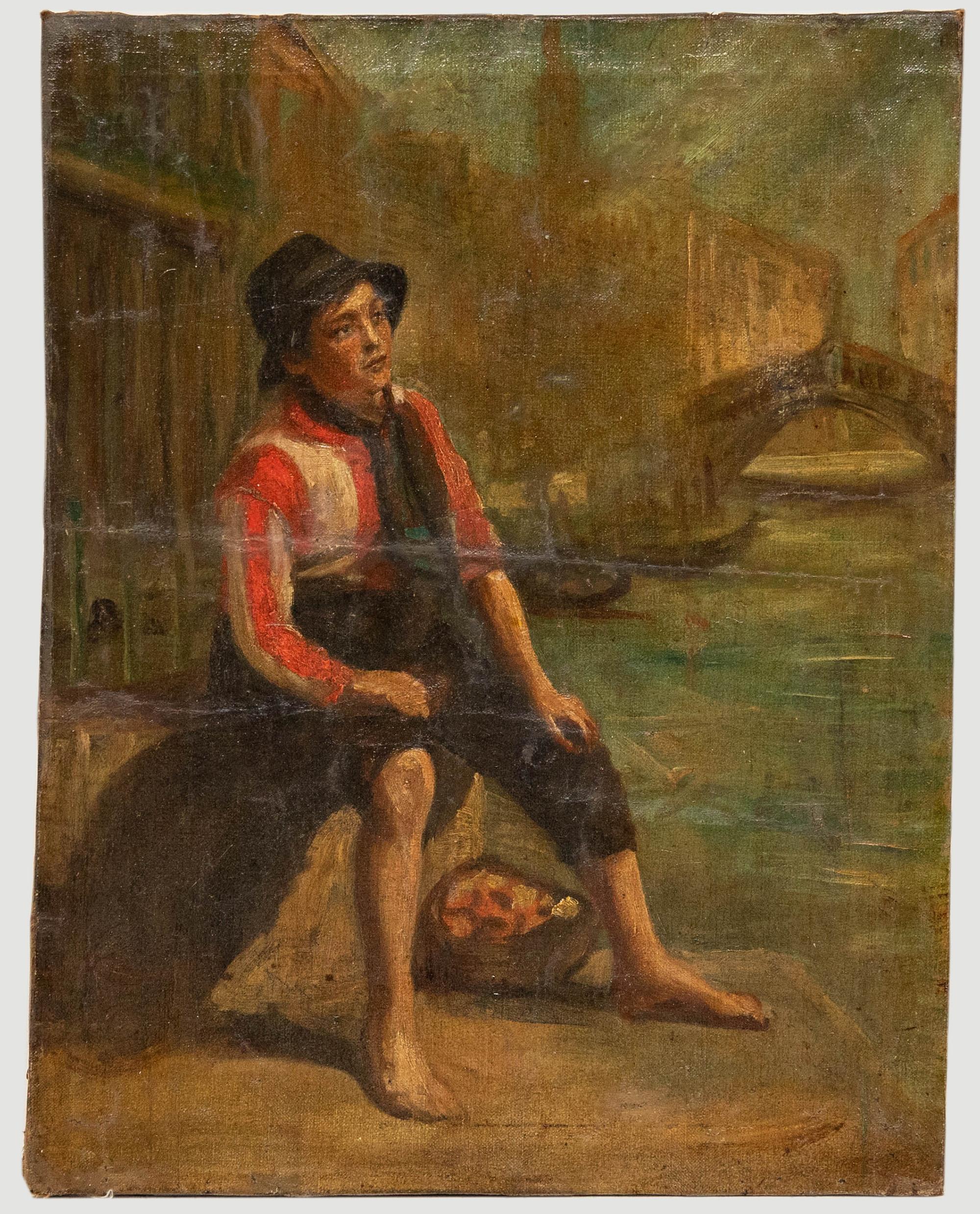 Unknown Portrait Painting - Early 20th Century Oil - Venetian Boy