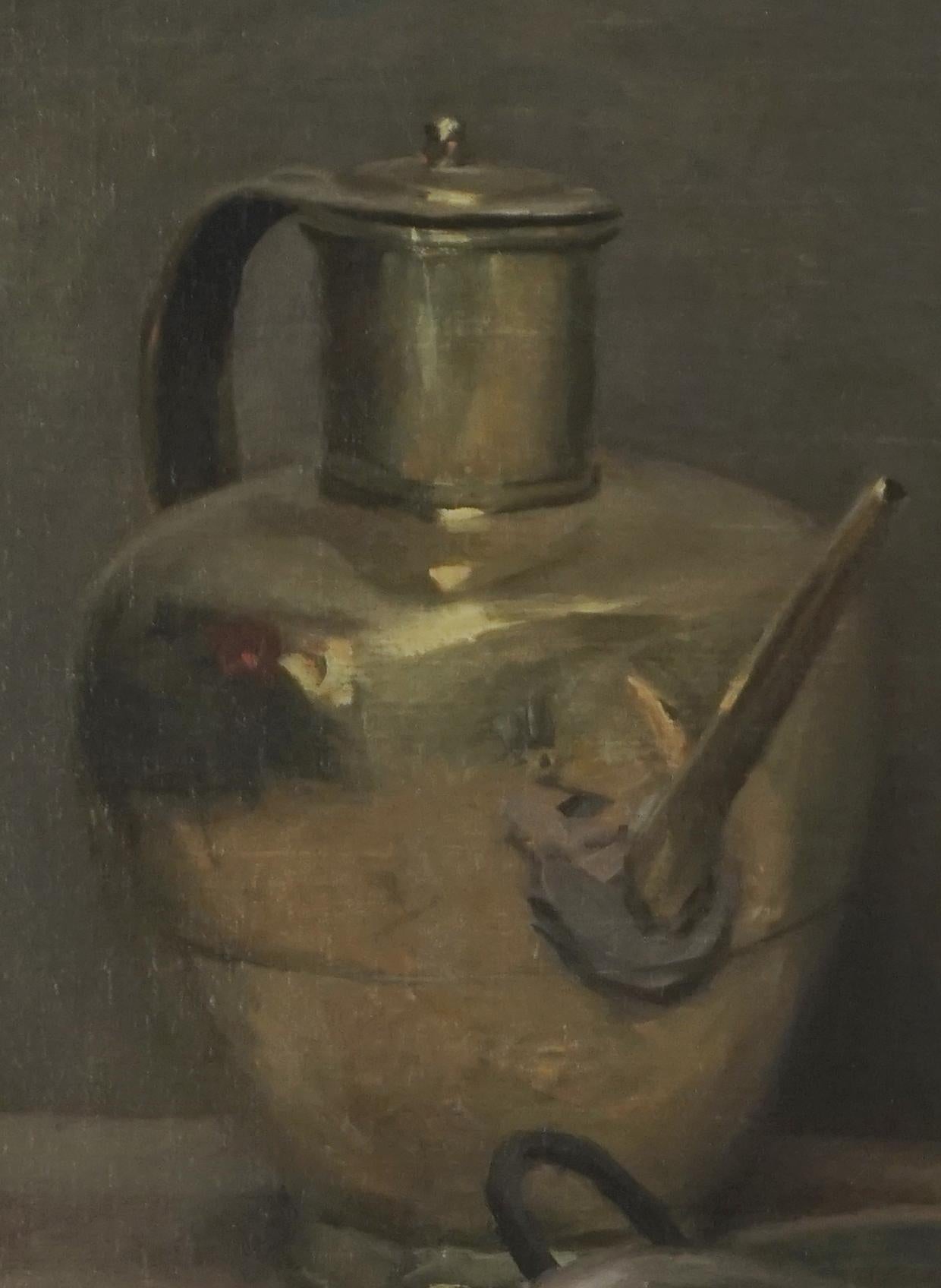 Pittura ad olio originale dei primi del Novecento nello stile di William Merritt Chase - Still-Life Painting Nero di Unknown