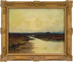 Early 20th-Century Tonalist School, Landscape With Ruins, Oil Painting 