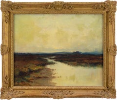 Early 20th-Century Tonalist School, Landscape With Ruins, Oil Painting