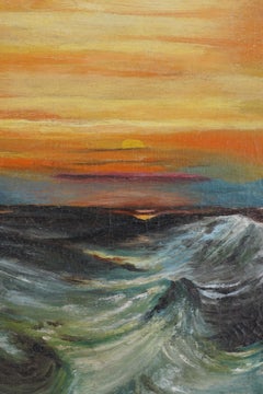 Early 20th Century Vibrant Sunset Seascape