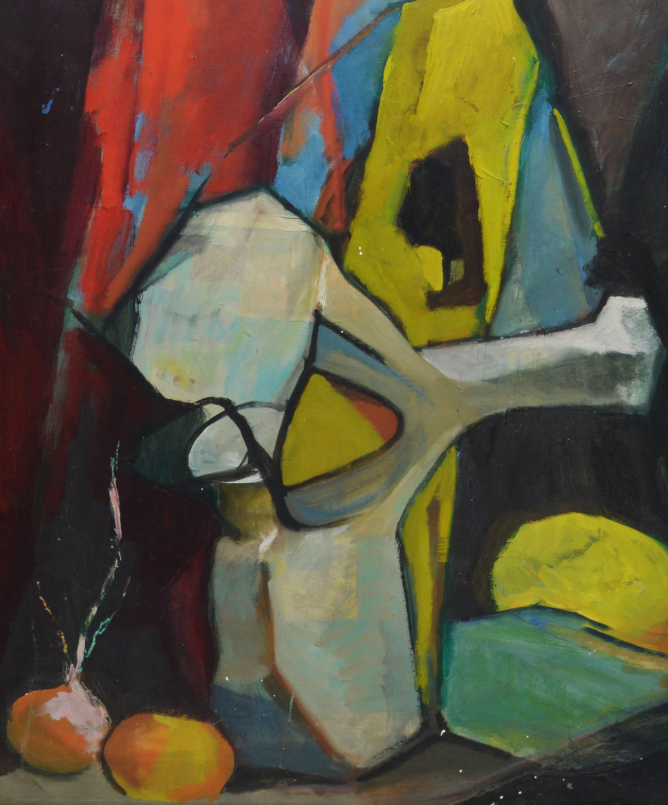 Early American Modernist Still Life - Brown Still-Life Painting by Unknown