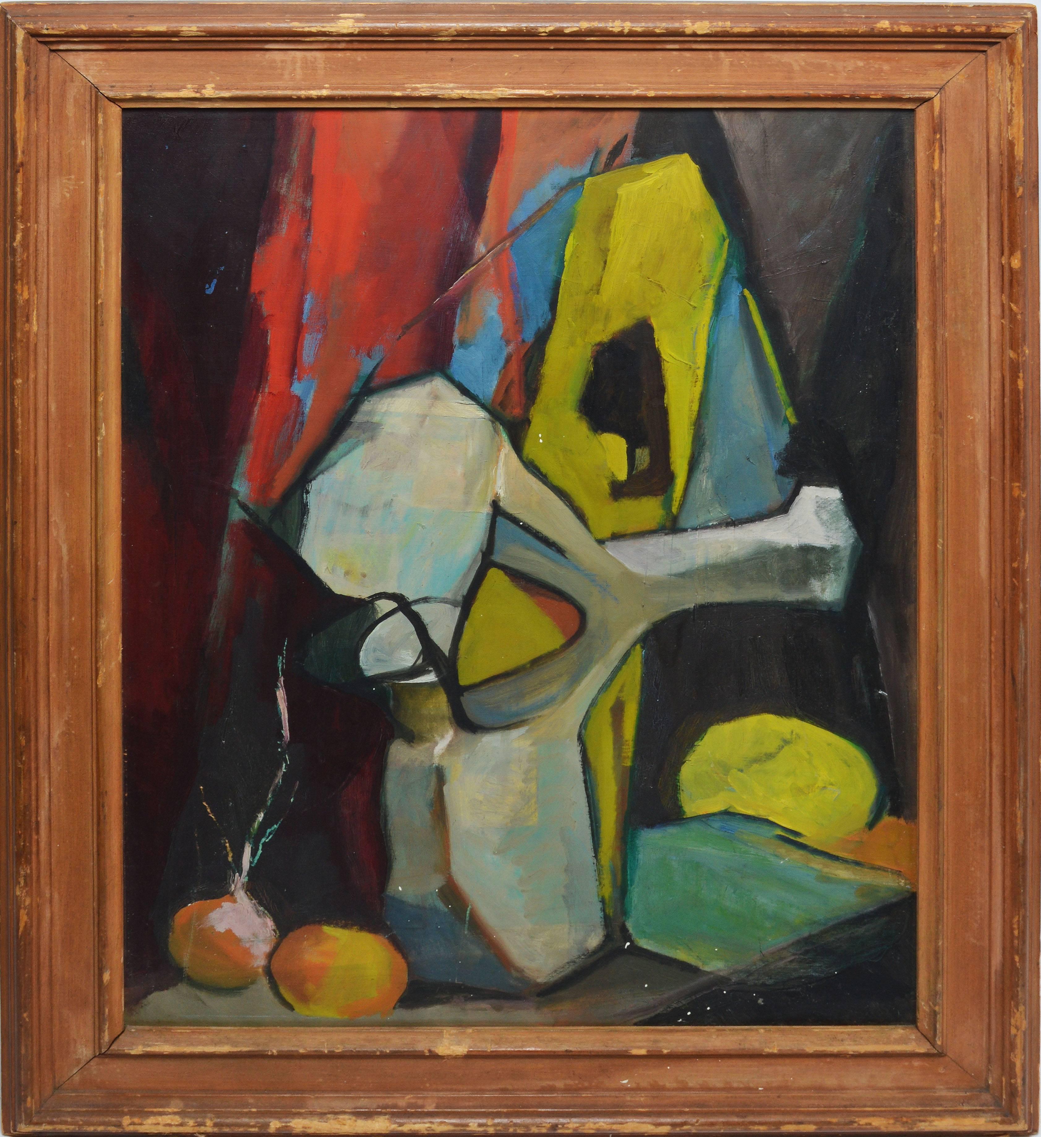 Unknown Still-Life Painting - Early American Modernist Still Life