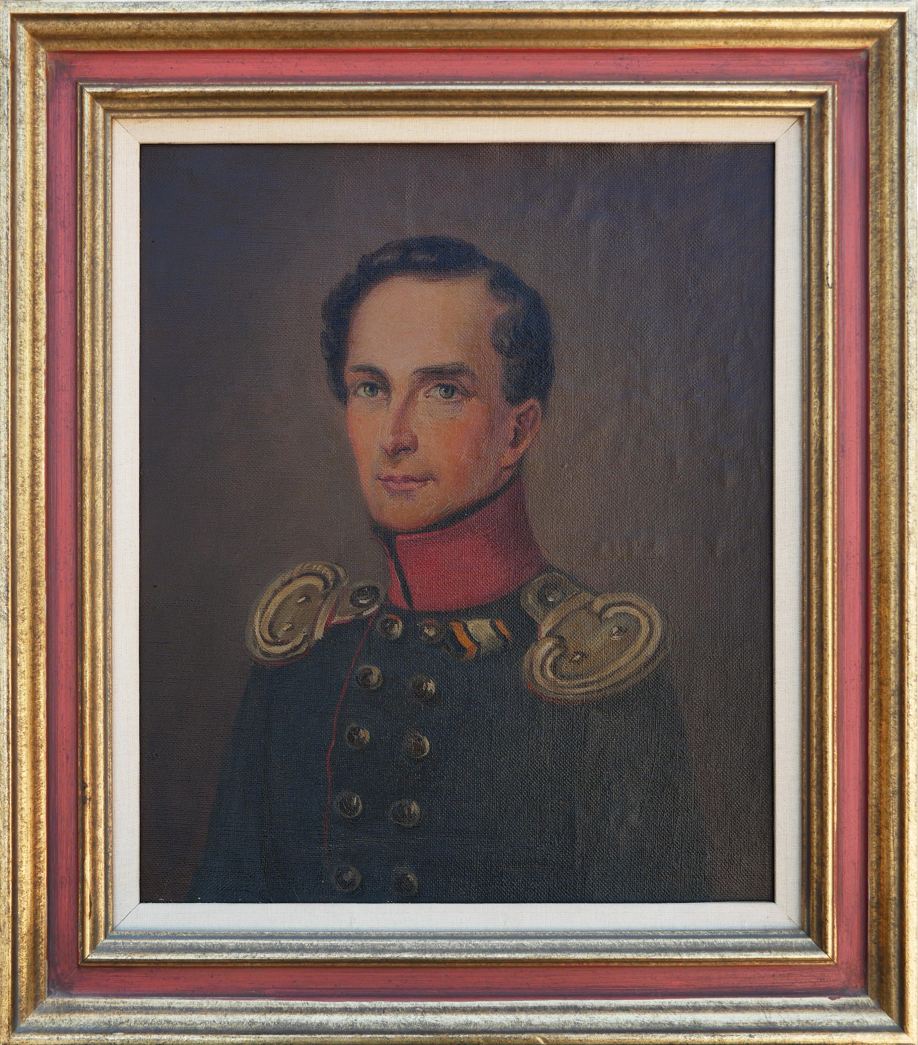 Figurative Painting di Unknown - Ritratto militare realistico di giovane uomo (Georg Friedrich)