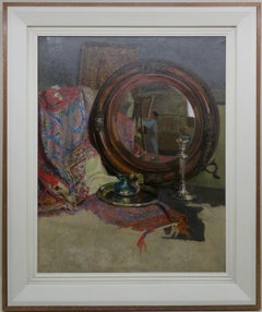 principios / mediados del siglo xx English School Pintura al óleo AUTORRETRATO INTERIOR