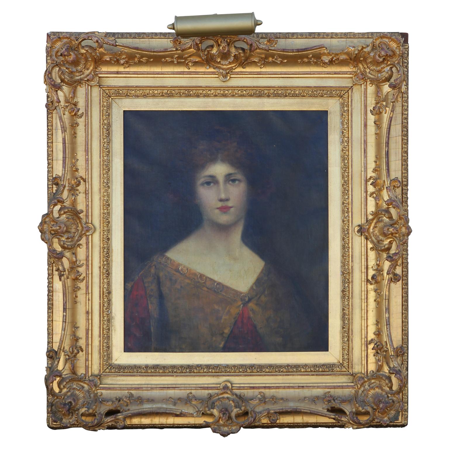Unknown Portrait Painting - Early Portrait of a Young Woman