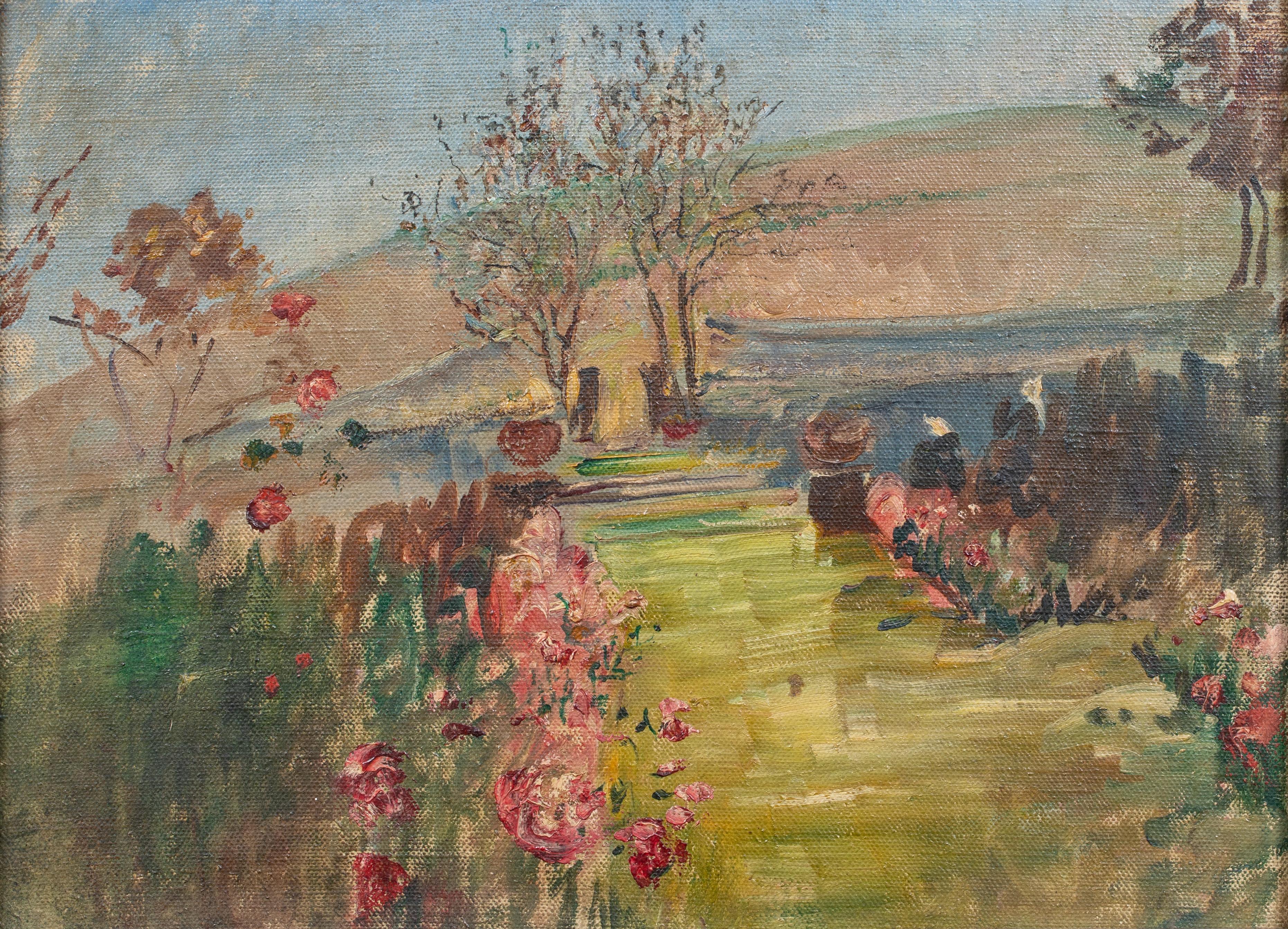 Landscape Painting di Unknown - Paesaggio di primavera, inizio del XX secolo  di ANNIE SWYNNERTON (1844-1933)