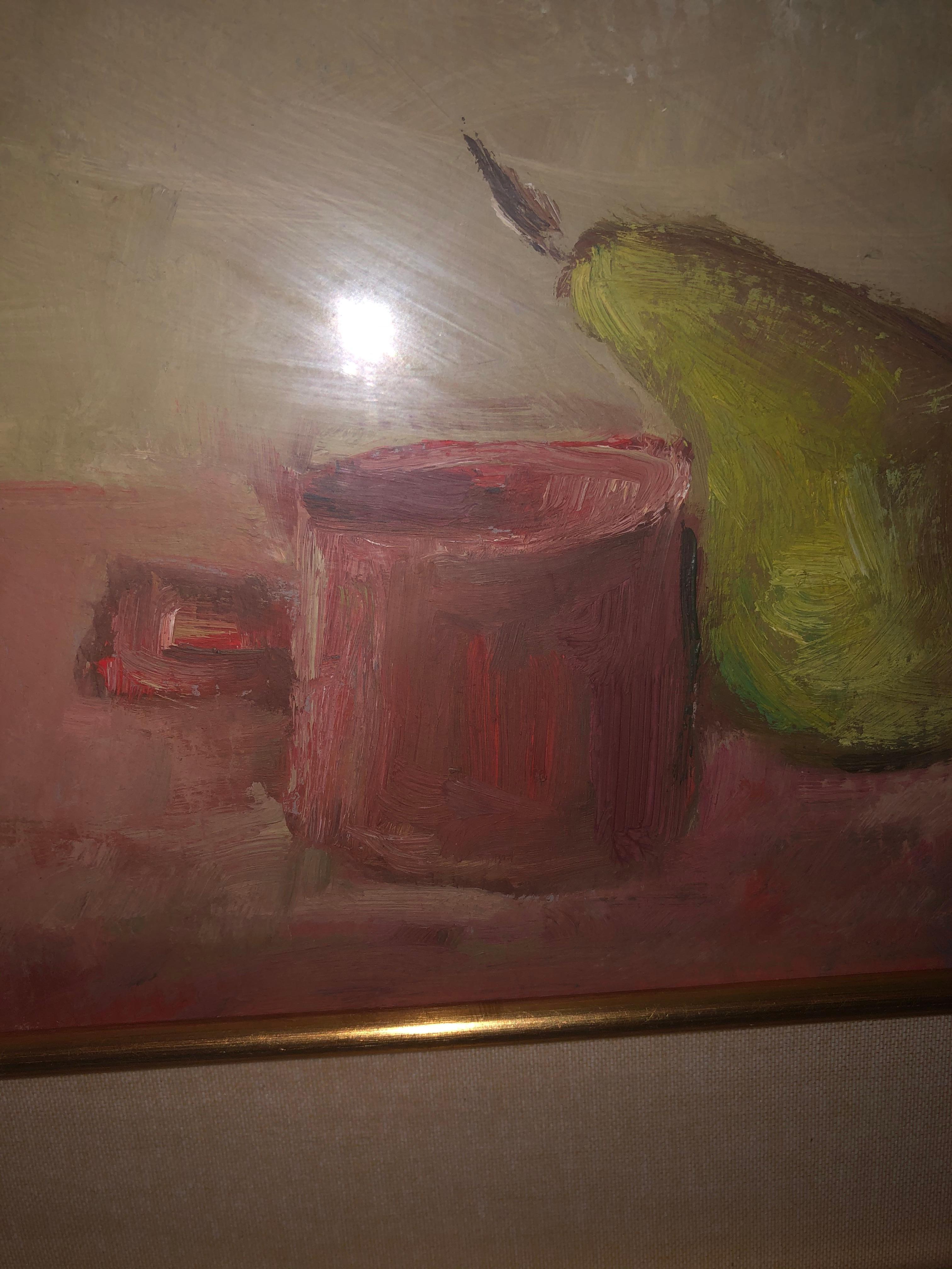 Misteriosa natura morta espressionista italiana. Questo magnifico olio su tavola proviene dalla proprietà di un diplomatico italiano in pensione che aveva una casa a Miami. Aveva opere d'arte e oggetti d'antiquariato meravigliosi, tra cui 2 quadri