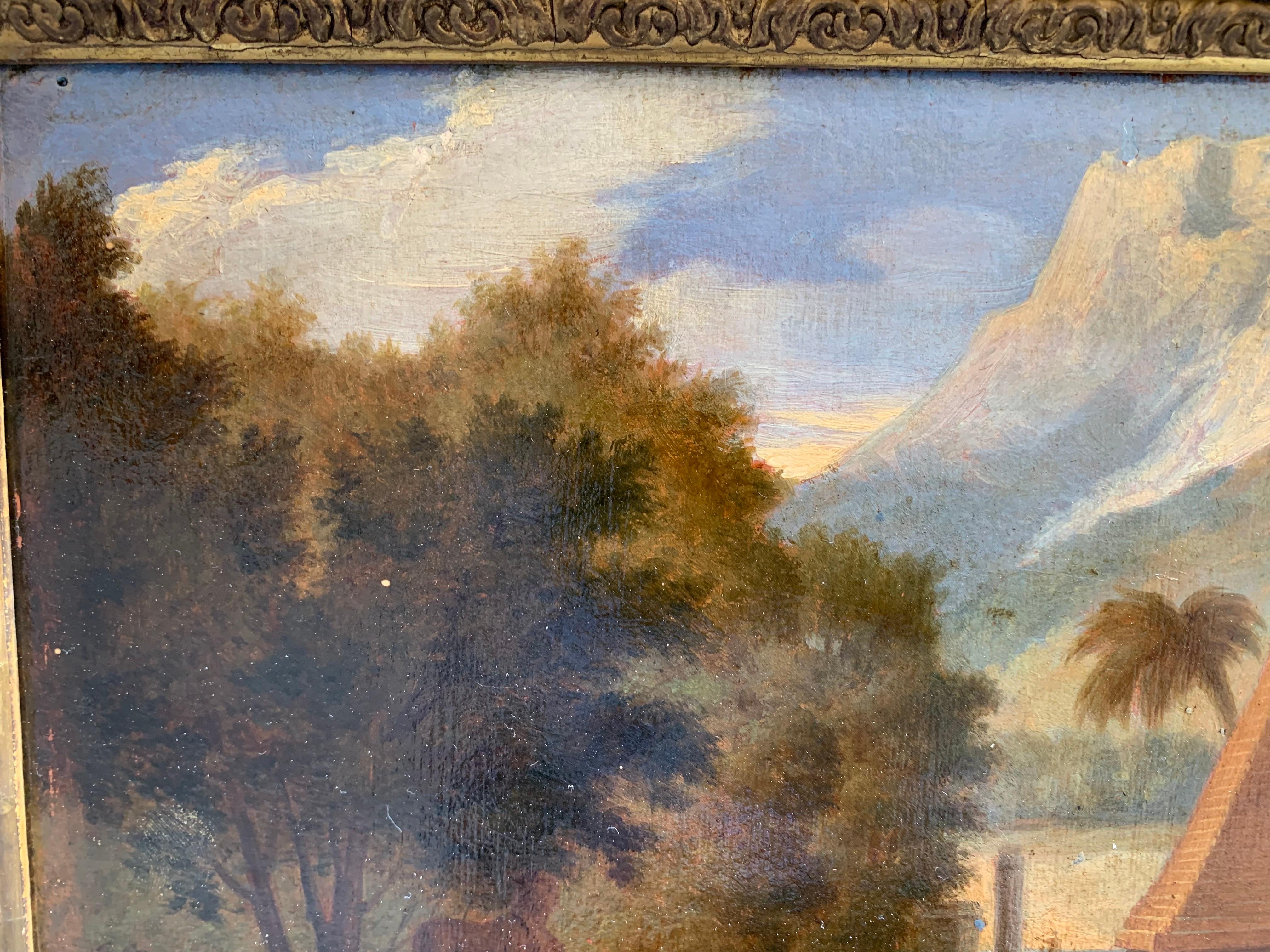 Early 19th century. Italianate landscape with a pyramid and sphinx. For Sale 2