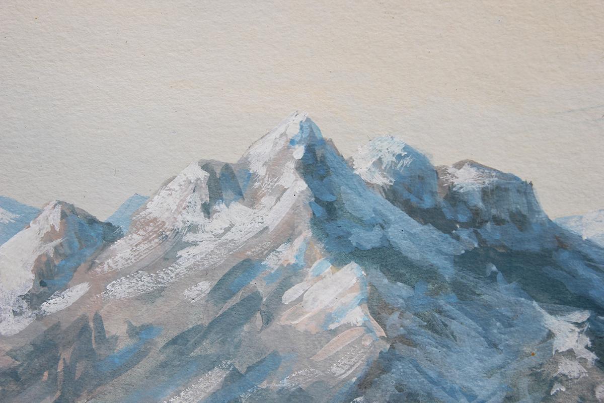 Naturgetönte, naturalistische Berglandschaft aus Colorado mit einheimischer Bär-Jäger im Angebot 2