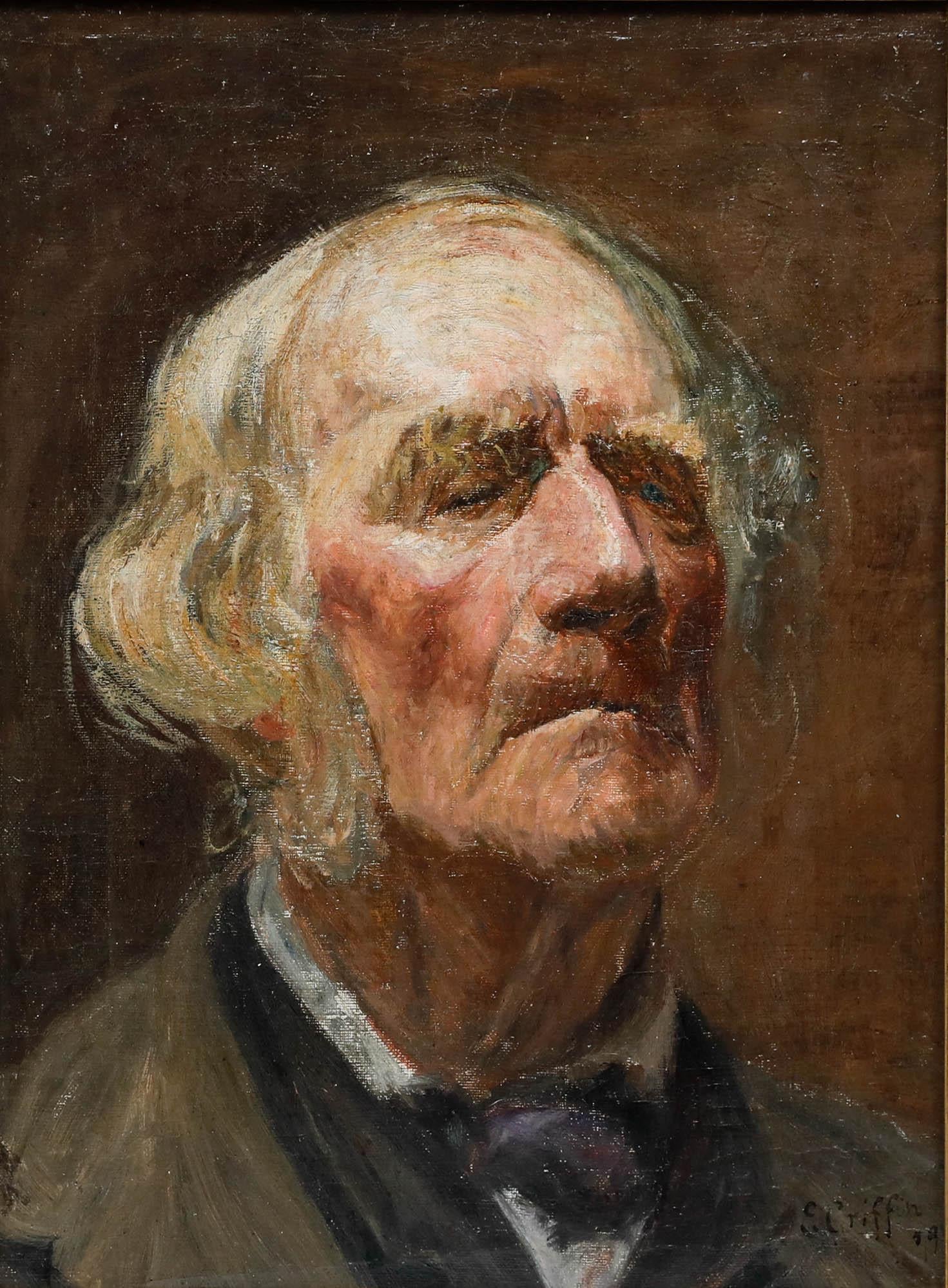E.B. Griffin – gerahmtes Ölgemälde, Studie eines älteren Gentleman aus dem Jahr 1889 – Painting von Unknown
