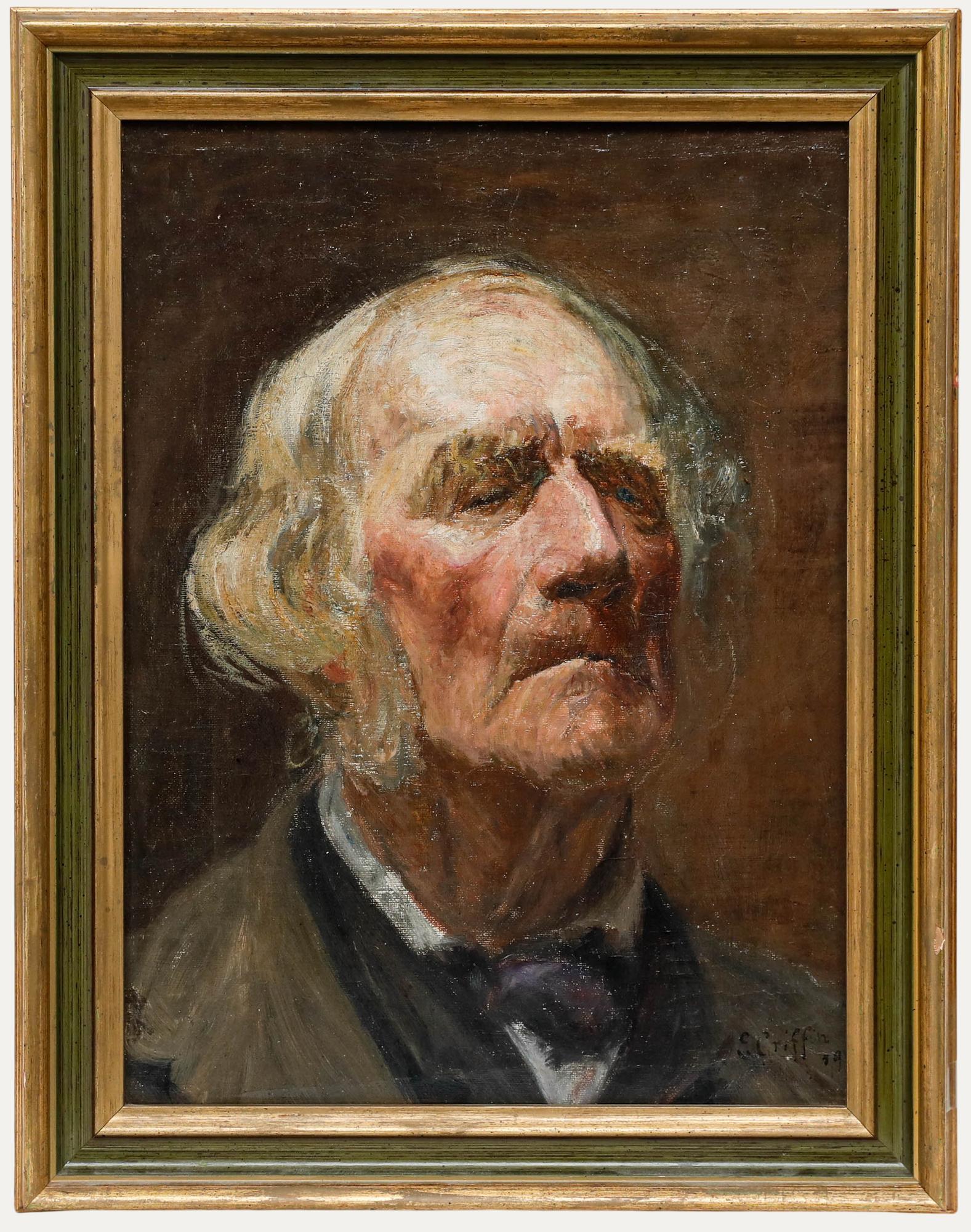 E.B. Griffin - Framed 1889 Oil, Study of an Elderly Gentleman