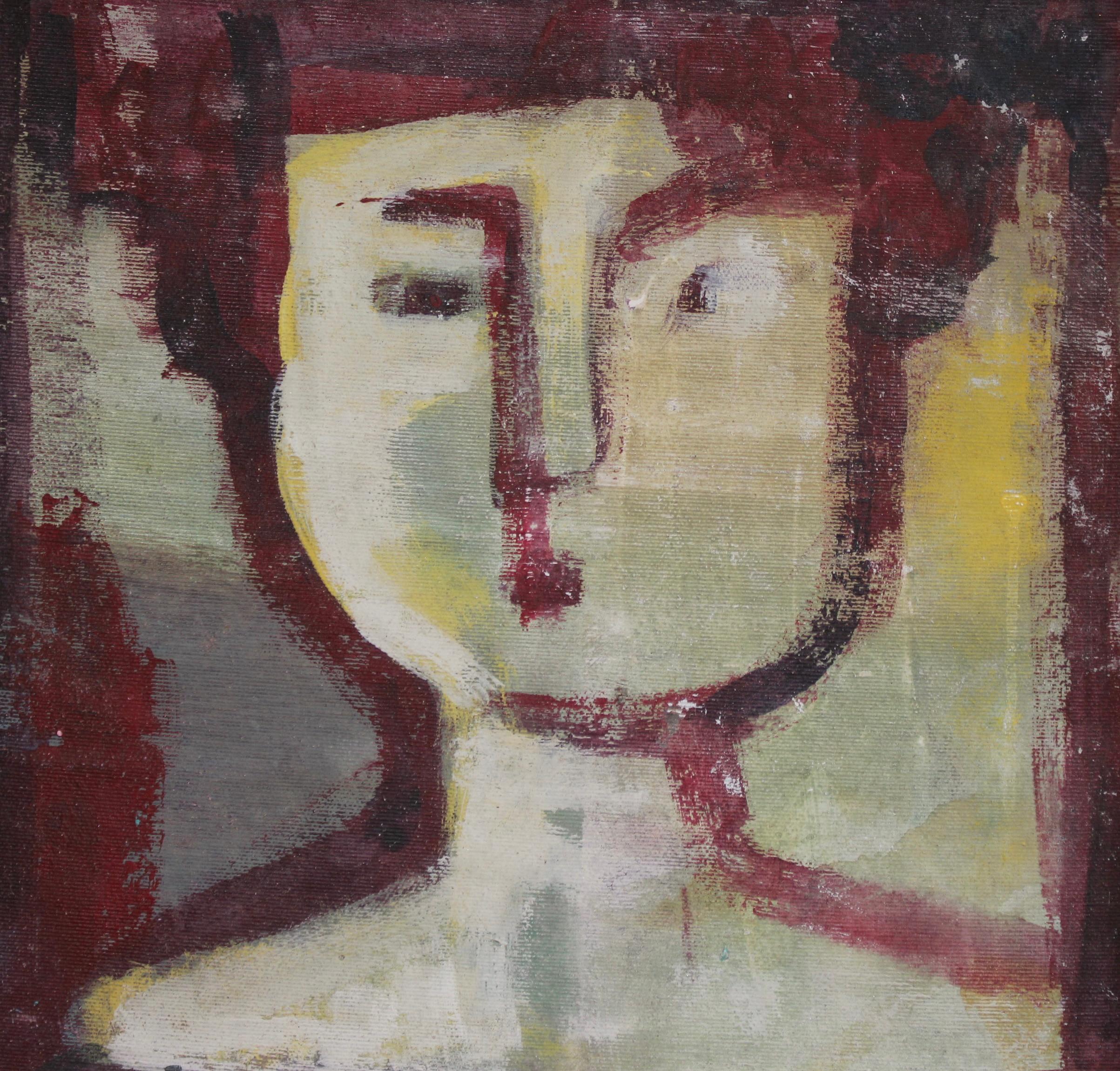 Echoes of the Atelier XVII, Acryl auf Leinwand auf Karton, Florentiner Schule (ca. 1980-90er Jahre). Diese Galerie hat durch die Vermittlung eines alternden Kunstprofessors des Istituto di Arte di Porta Romana in Florenz, Italien, eine Reihe von