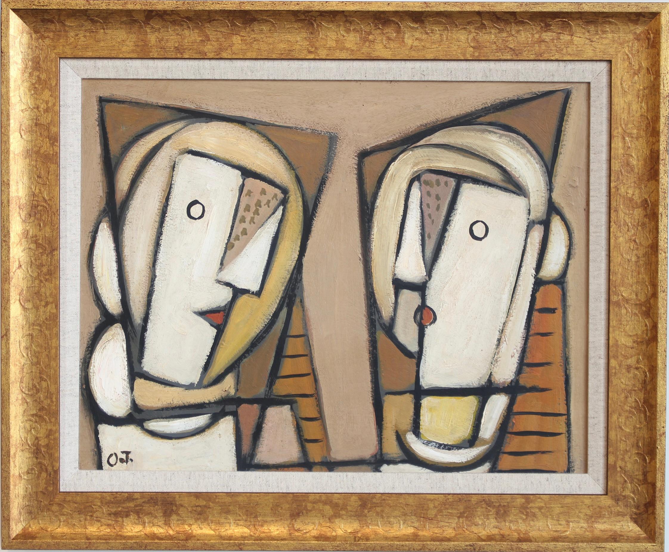 Unknown Portrait Painting - Echoes of the Avant-Garde: Mid-Century Visions XII (circa 1970s)