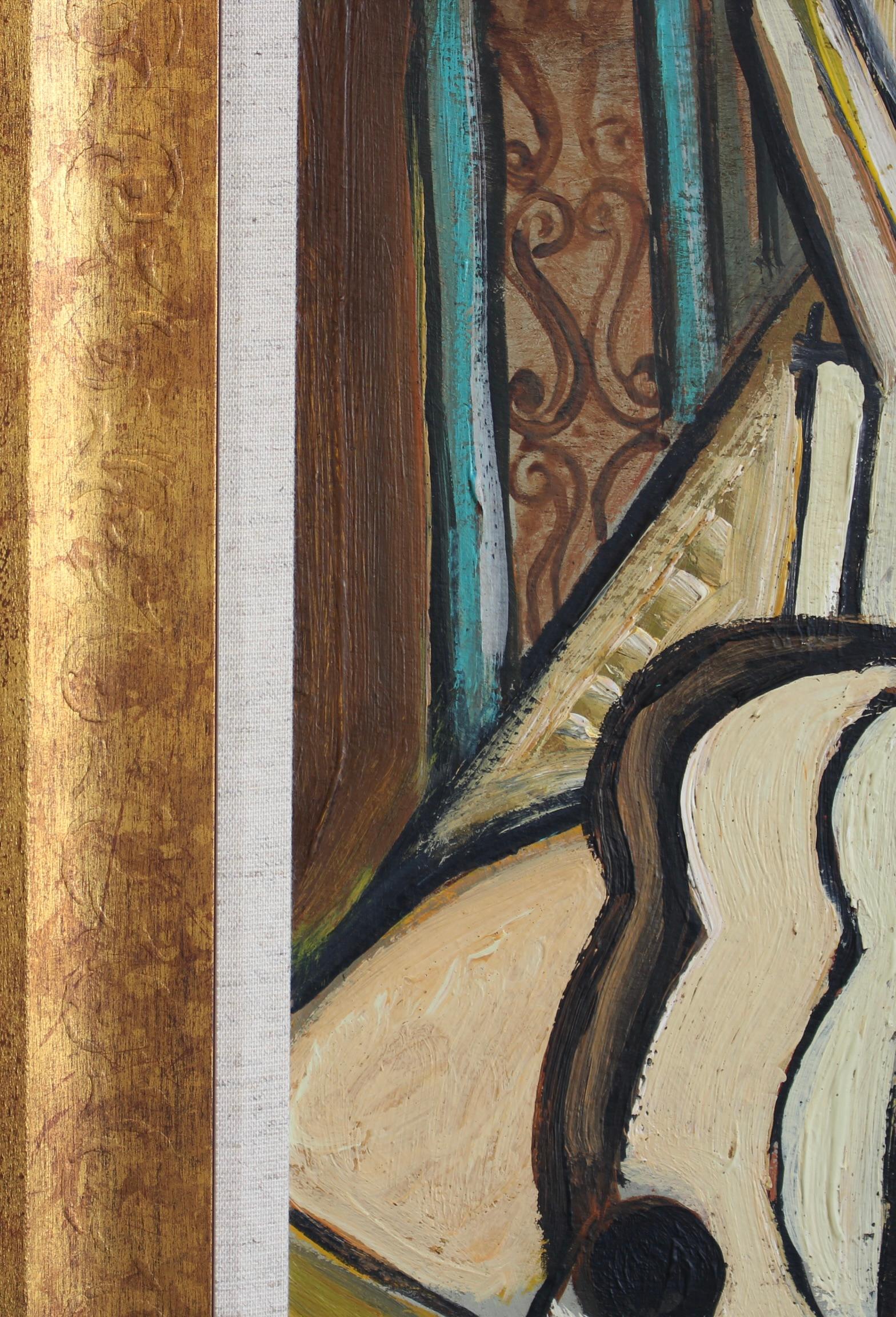 Echoes of the Avant-Garde: Mid-Century Visions XIV - Brown Abstract Painting by Unknown