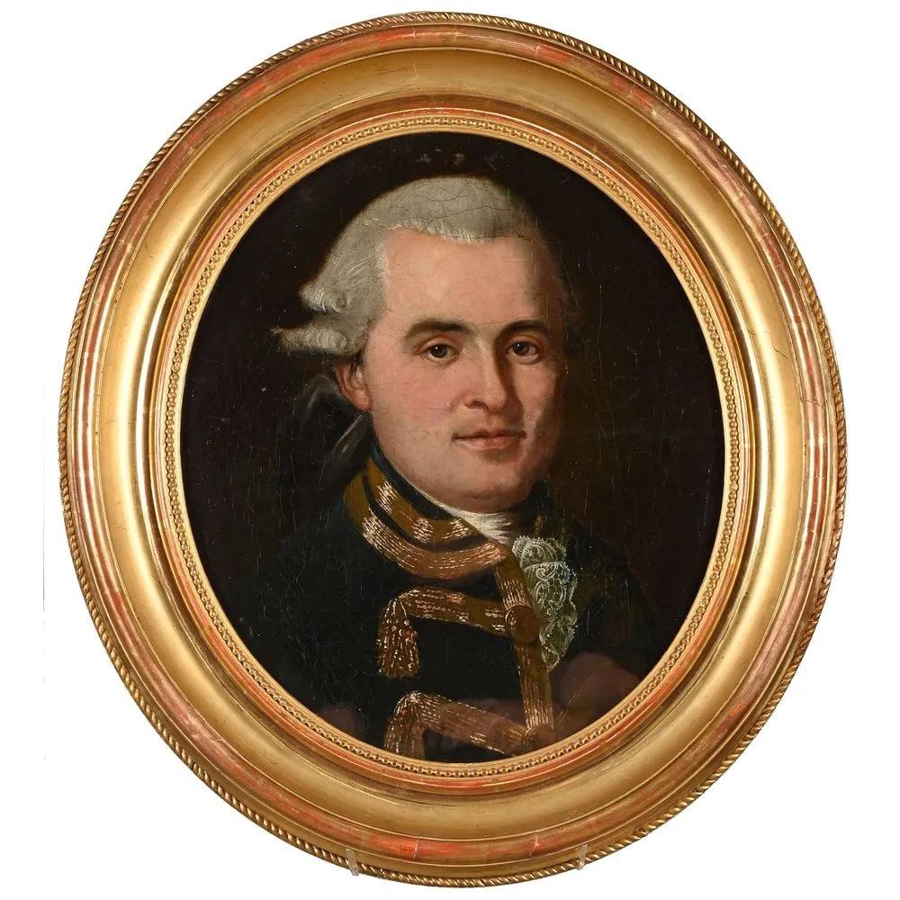 Unknown Portrait Painting - École Française du XVIIIe Portrait d’un gentilhomme en uniforme