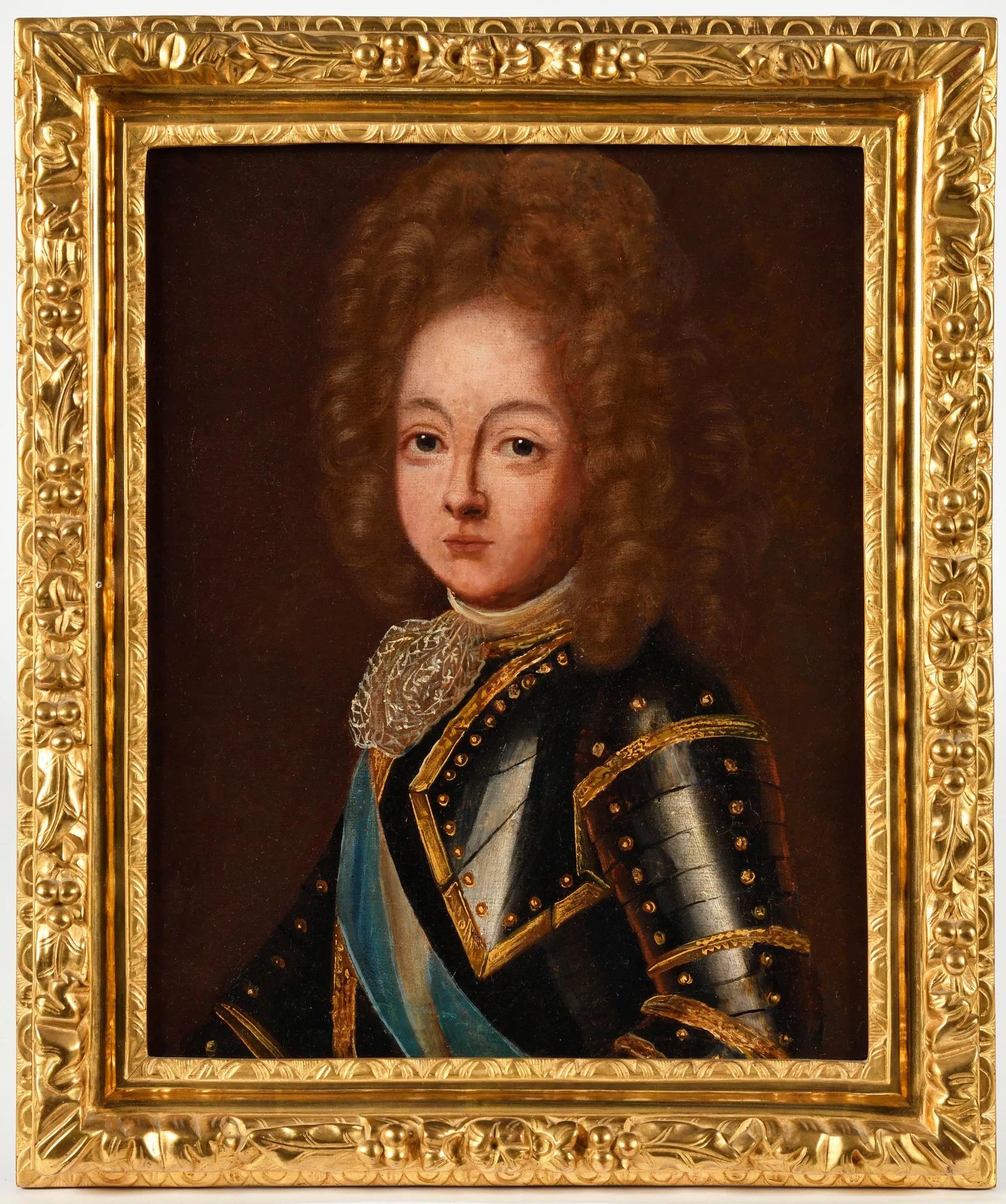 Unknown Portrait Painting - École française vers 1700 portrait présumé du duc d'Anjou Philippe-Louis de Fran