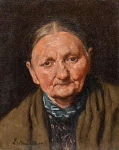 Edmond Massau - 1922 Oil, Portrait of a Little Mother
