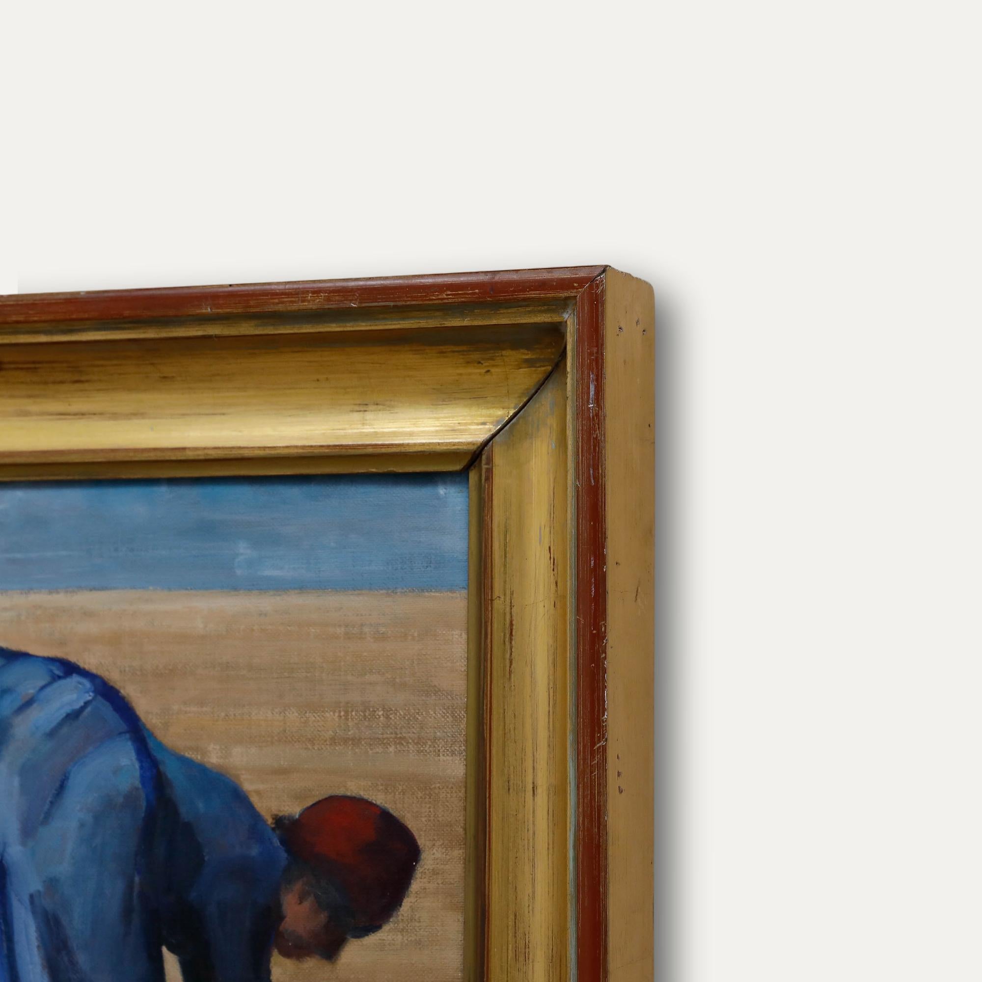 Edna Rushton dopo Van Gogh - 1983 Olio, Donna che raccoglie in vendita 1