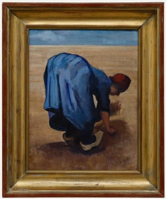 Edna Rushton dopo Van Gogh - 1983 Olio, Donna che raccoglie