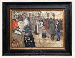 Edna S. Rose  - 1947 Oil, Fresh Eels at the Fish Market