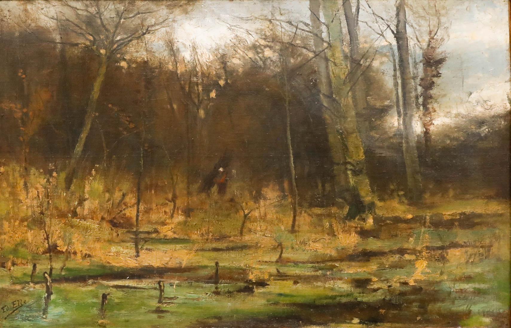 Edouard Elle (1859-1911) - Late 19th Century Oil, Vue du Bois - Painting by Unknown
