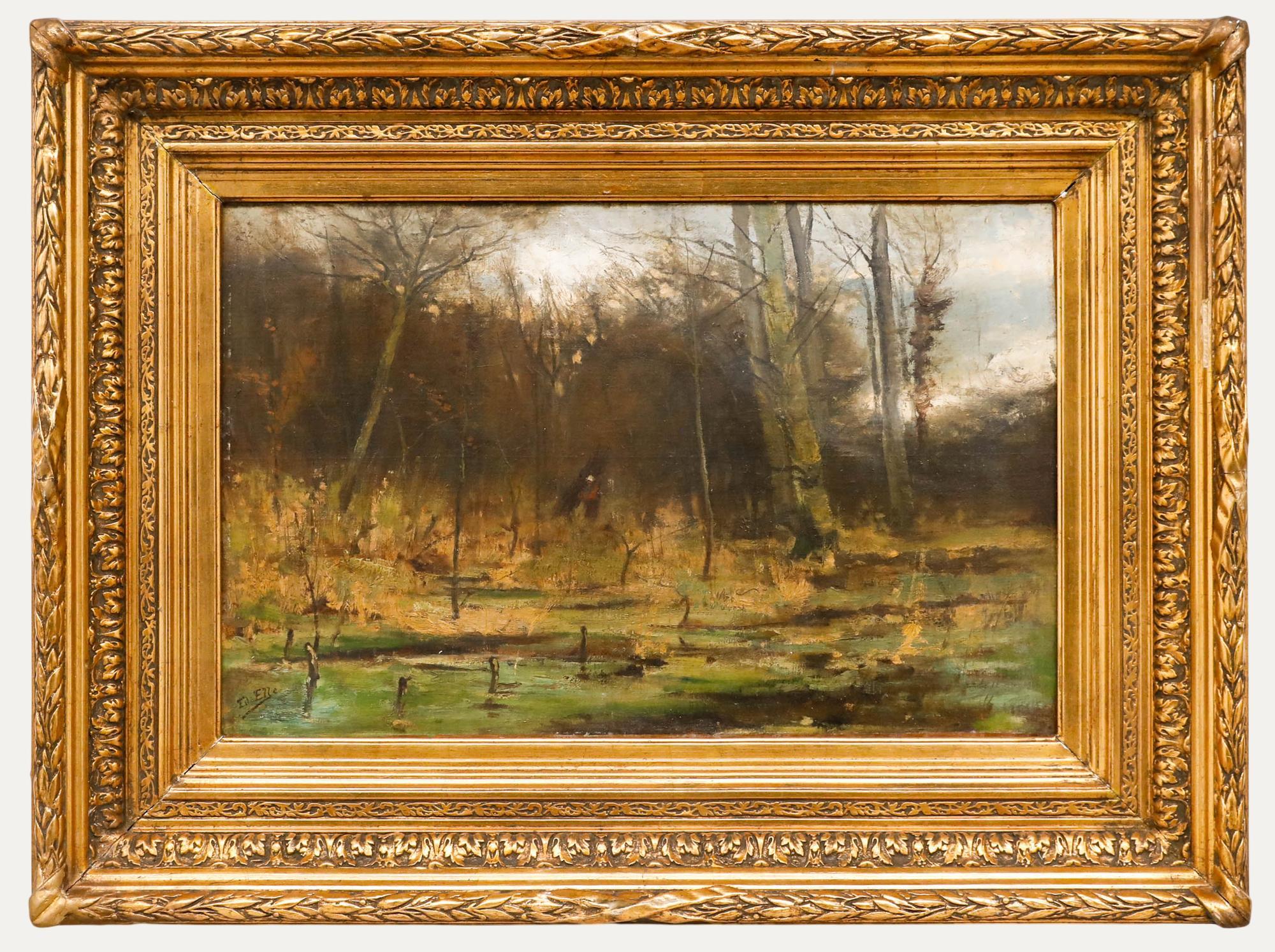 Unknown Landscape Painting - Edouard Elle (1859-1911) - Late 19th Century Oil, Vue du Bois